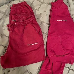 Misguided raspberry sweatsuit